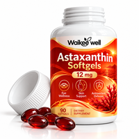 Gélules d'astaxanthine en marque blanche 12 mg – Puissant antioxydant naturel pour la beauté et le soutien oculaire – 90 capsules pour adultes – Fabrication OEM