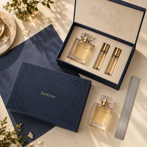 Maßgefertigte Magnetische Buchbox für Parfüm-Geschenksets mit Botanischer Folienprägung - Product Image 5