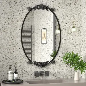 Oval Brass <b>Wall</b> Mirror 36x24 Inch Traditional Decorative <b>Frame</b> for Living Room Entryway Home Decor - Product Image 6