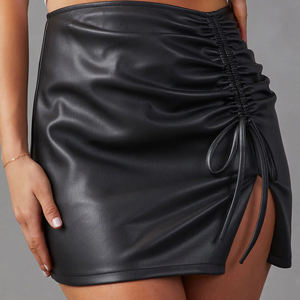 กระโปรงหนังผู้หญิงสไตล์ลำลองขายส่ง ขนาดและดีไซน์สั่งทำได้ ความยาวปานกลาง ระบายอากาศได้ดี คุณภาพสูง - Product Image 2