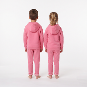 Conjunto deportivo informal de algodón para niños, con sudadera con capucha y media cremallera y pantalones, unisex. - Product Image 2