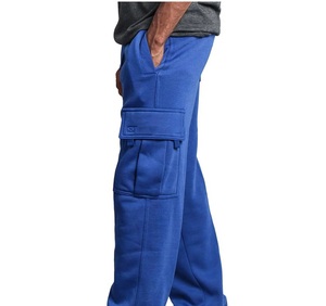 Pantalones Cargo Tácticos de Trabajo de Pesca en Color Azul Liso con 4 Bolsillos, Pierna Ancha, Estilo Vintage, Acampanados y Holgados - Product Image 4