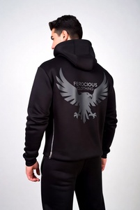 Conjunto Deportivo Completo para Hombre, Sudadera con Capucha Negra con Cierre y Bolsillos Plateados, Pantalones Deportivos a Juego, Calidad Profesional, Estilo Casual - Product Image 5