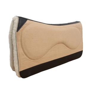 Tapis de selle en feutre de laine et cuir, prêt à être expédié, doublure polaire, tapis d'équitation western, absorbant les chocs, respirant, antidérapant pour l'entraînement - Product Image 5