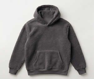 Sweat-shirt à capuche en molleton gris foncé pour homme, coupe classique, couleur unie, vêtement d'hiver décontracté, tricoté, anti-boulochage, style pull - Product Image 1