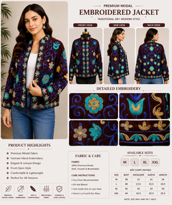 Artisan Wine <b>Velvet</b> Jacket Women Turquoise Floral Embroidery Modal Outerwear Elegant Winter <b>Blazer</b> Traditional Festive Coat - Product Image 4