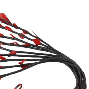 Handmade Leather Flogger With Thick Handle And Wrist Strap Red Black Striped Design - Product Image 6