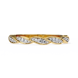 Anillo de Oro Sólido de 14K con Diamante Cultivado en Laboratorio de Corte Redondo y Diseño Único, Certificado por IGI, para Boda, Compromiso o Aniversario - Product Image 1