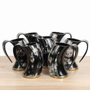 Nuevo Jarro de Cuerno de Búfalo Natural, Ecológico, Estilo Vikingo, Diseño Medieval, Hecho a Mano, para Cerveza Artesanal - Product Image 1