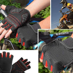 Guantes de Ciclismo de Medio Dedo de Último Diseño, Fabricados por OEM, de Malla y Spandex Transpirable, en Venta - Product Image 6