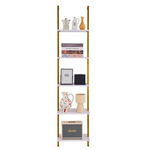 Scaffale a 5 livelli da parete in metallo con struttura a scala, 15.6x11.8 pollici, per libri e oggetti vari, in ferro - Product Image 6