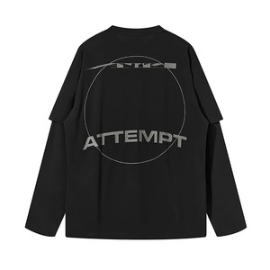 เสื้อยืดวินเทจผู้ชายแขนยาวสองชั้นผ้าฝ้ายแท้ 100% พิมพ์ลายโลโก้ตามสั่งด้วยเทคนิคซิลค์สกรีน - Product Image 4