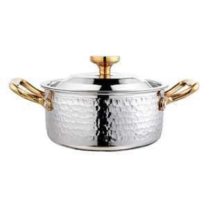 Casserole moderne en acier inoxydable noir mat avec support à base géométrique en zigzag, récipient isotherme pour aliments, pour usage professionnel - Product Image 5