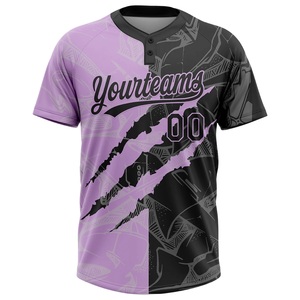 Jersey de Softbol Fastpitch Negro Lavanda Avanzado OEM ODM con Patrón Abstracto Rascado, Transpirable y de Secado Rápido para Uniforme de Equipo - Product Image 1