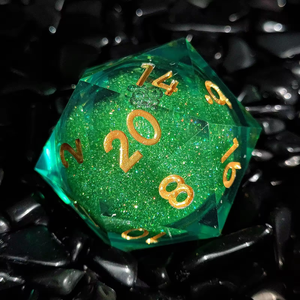 Handmade Luxury Oversized Resin Liquid Core DND Dice with Purple/<b>Blue</b> <b>Glitter</b> Sharp Edge for RPG Board Games - Product Image 5