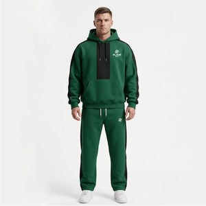 Survêtement de luxe surdimensionné pour homme – Ensemble épais vert technologique et noir - Product Image 2