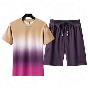 Conjuntos de Pantalones Cortos Deportivos para Hombre de 2 Piezas, Conjuntos Deportivos Personalizados de Verano al por Mayor, Conjuntos de Pantalones Cortos Deportivos Lisos para Hombre, Conjuntos Dobles Nuevos para Hombre - Product Image 2