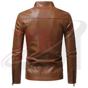 Vente directe d'usine, nouvelle arrivée, veste en cuir pour homme à manches longues, veste en cuir d'hiver personnalisée en gros - Product Image 2