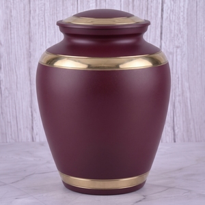 Urna Funeraria de Latón Personalizable de Estilo Americano con Patrón de Mármol Azul Dorado Tallada a Mano para Cremación de Adultos - Product Image 3