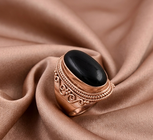 Black Onyx Statement <b>Ring</b> 925 Sterling <b>Silver</b> Vintage Boho Handmade Gemstone <b>Ring</b> <b>Men</b> Women Gift Jewelry for Christmas Gift <b>Men</b> - Product Image 1