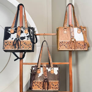 Wholesale New Designer Famous Brands Hand Tooled Cowhide Leather <b>Tote</b> <b>Bag</b> Purses & Handbags for Women High Quality Shoulder <b>Bags</b> - Product Image 5