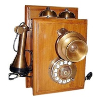 Téléphone antique de haute qualité ancien Type modèle artisanat indien article bois métal article pour application d'hôtel nouveau Design 2025
