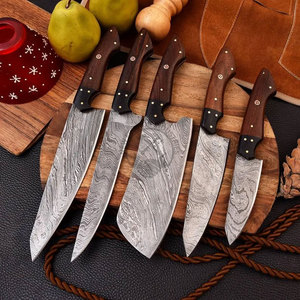 New Design Custom Handmade Full Tang Damascus Steel 5-Piece Ambidextrous <b>Sharp</b> Durable Straight Edge <b>Kitchen</b> Chef <b>Knife</b> Set - Product Image 5