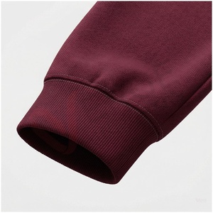 Conjunto Deportivo para Hombre Color Granate, Manga Larga, Cuello Alto, Cierre Frontal, Color Sólido, Transpirable, Corte Regular, Ropa Casual de Otoño - Product Image 6