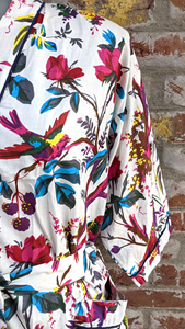 Robe Kimono Longue en Coton Imprimé Oiseaux Faite à la Main pour Femme, Peignoir de Plage Respirant avec Cordon de Serrage pour l'Été - Product Image 2