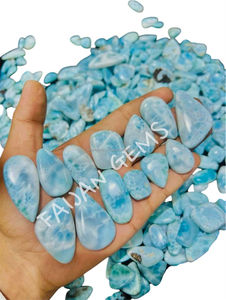 FAIJAN GEMS Natural <b>Larimar</b> Loose Gemstone Cabochon Polished Mix Shape All Size Crystal Jewellery Pendant Making Gemstone Third - Product Image 3