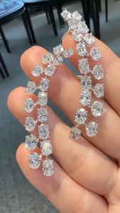 Diamant ovale de 20,00 carats cultivé en laboratoire, en or, certifié IGI, fabriqué en Inde, pour clous d'oreilles personnalisés - Product Image 6