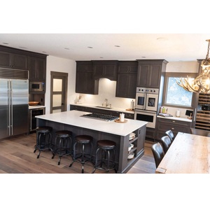 Meubles de cuisine de luxe CANA OEM en bois peint style Shaker traditionnel pour projet d'appartement, avec grand îlot central - Product Image 6