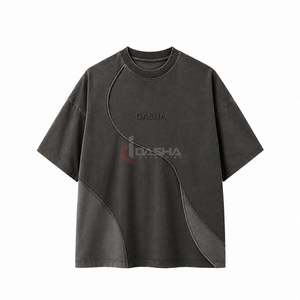 T-shirt Streetwear Unisexe Tricoté 100% Coton Coupe Boxy Oversize Lourd, Meilleure Vente, Personnalisation Silicone pour OEM - Product Image 1