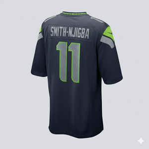 Camiseta de Fútbol Americano Personalizable para Hombre - Malla Birdseye Premium, Corte Atlético, Uniforme de Equipo en Blanco - Azul Claro - Product Image 1