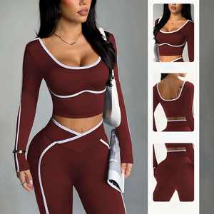 Conjunto Deportivo 2026, Top y Pantalones de Yoga, Transpirable, Manga Larga, Cintura Alta, Levanta Glúteos, Conjunto Deportivo de 2 Piezas para Mujer - Product Image 2