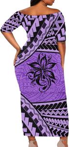 Vestido Puletasi Polinesio Samoano Personalizado para Mujer, Estampado Tribal, Estilo Isleño, Vestido Informal, Fabricante OEM al por Mayor - Product Image 4