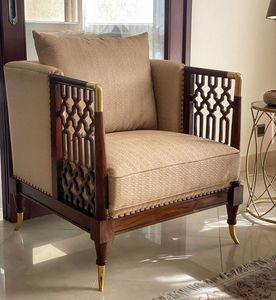 Fauteuil en teck de luxe – Chaise longue moderne en bois massif pour salon, hôtel, villa - Product Image 1