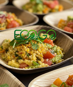 จานอาหารเย็นแบบใช้แล้วทิ้งย่อยสลายได้ทางชีวภาพ Eco2go เวียดนาม ทำจากไม้ไผ่/ใบปาล์มธรรมชาติ เยื่อกระดาษออร์แกนิก สำหรับร้านอาหารและงานเลี้ยง - Product Image 2