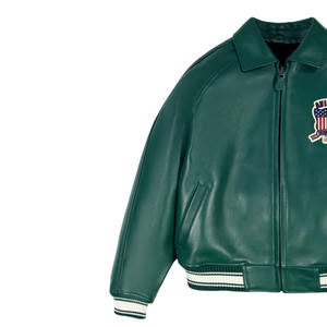 Meilleur prix - Veste en cuir Avirex pour homme - Veste d'hiver haut de gamme - Cuir véritable - Coupe-vent - Imperméable - Teinture unie - Toutes les tailles disponibles - Product Image 3