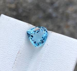 Aigue-marine naturelle Santa Maria en forme de cœur, pierre précieuse en vrac, bijoux fins de qualité supérieure, pierre de cristal bleue - Product Image 4