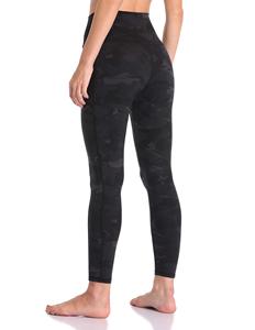 High Waist Full Length Yoga <b>Leggings</b> With <b>Pockets</b> Camouflage Print Spandex Polyester Four-Way Stretch Women's Activewear Pants - Product Image 2