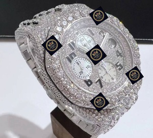 นาฬิกาข้อมืออัตโนมัติ Imperial Jewels Luxury Sport Fashion Hip Hop ประดับเพชรโมอิสซาไนต์ ตัวเรือนสแตนเลสสตีล ขนาด 42 มม. พร้อมกระจก GPS และระบบตั้งวันที่อัตโนมัติ - Product Image 2