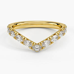 Anillo de boda con diamantes en forma de V contorneado LR - Product Image 2