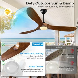 21 Solar Ceiling Fan Light, 35W Solar <b>Powered</b> Gazebo Fan with Remote Control, Rechargeable Battery - Product Image 4