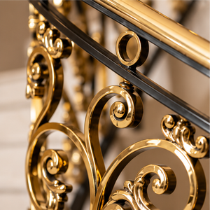 Premium Vintage Goldton Metall-Treppengeländer mit Filigraner Kreisförmiger Verzierung und Dekorativen Ringdetails für Königliche Eleganz - Product Image 5