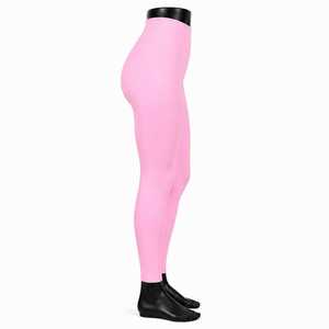 Leggings roses unis taille haute longueur intégrale sans coutures extensibles en maille pour femme – Style basique toutes saisons - Product Image 4
