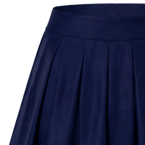 Jupe plissée bleu marine pour cheerleading avec bordure rayée blanche et bleu clair, uniforme de performance athlétique pour femmes et filles - Product Image 6