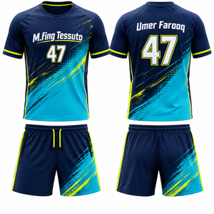 Conjunto de Camiseta de Fútbol de Poliéster Personalizada para Hombre TESSUTO, Estampado Diagonal, Protección UV, Secado Rápido, Sublimación, Pantalones Cortos - Product Image 1