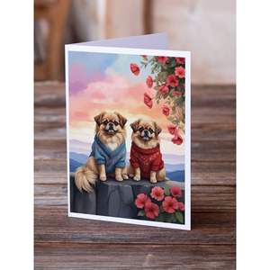 Pekingese การ์ดอวยพร A7สองหัวใจแปลกๆแพ็คการ์ดเปล่า8ใบพร้อม5x7ขนาดซองจดหมาย - Product Image 2