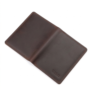 Cartera Minimalista Delgada de Cuero PU Wriza Cowherd, con Bolsillo Frontal para Tarjetas Bancarias, Diseño Vintage Marrón para Hombre y Mujer - Product Image 2